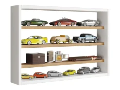 Clearance prateleira pendurada | Dimensões aprox. A. 40 x L. 60 x P. 10 cm | Moderno e economizador de espaço | Prateleira de parede - Osado M (Branco / Carvalho Mel) Vitrina