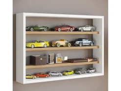 Clearance prateleira pendurada | Dimensões aprox. A. 40 x L. 60 x P. 10 cm | Moderno e economizador de espaço | Prateleira de parede - Osado M (Branco / Carvalho Mel) Vitrina