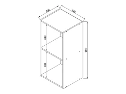 Wood CD DVD Shelf | Armazenamento | Dimensões A. 72 x L. 34 x P. 30 cm | Prateleira de Decoração | Estante - Mendas 2 Compartimentos (Branco)*VCM Clearance