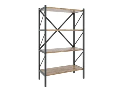 VCM Biblioteca*Wood Metal Storage Stand Shelf Bookshelf Decoração Livros Stand Shelf Insasi 4 (Honey Oak) Multicor