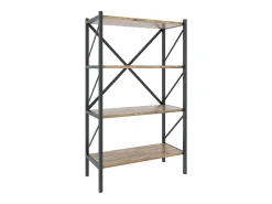 VCM Biblioteca*Wood Metal Storage Stand Shelf Bookshelf Decoração Livros Stand Shelf Insasi 4 (Honey Oak) Multicor