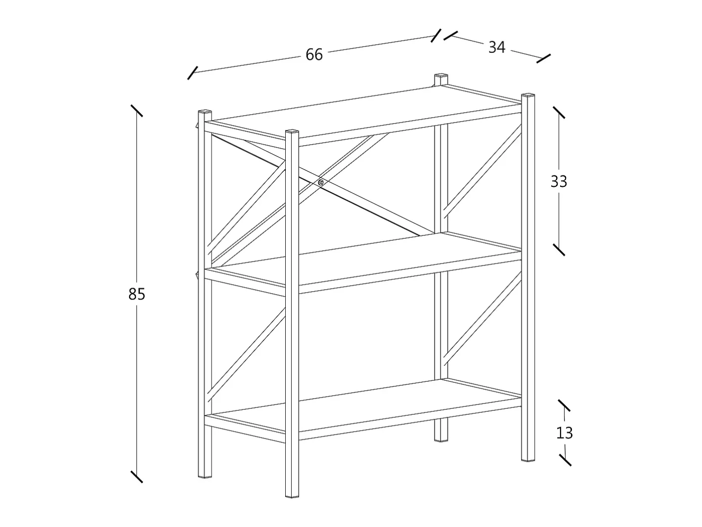 Sale Wood Metal Storage Stand Shelf Bookshelf Decoração Livros Stand Shelf Insasi 2 (carvalho de mel) Biblioteca