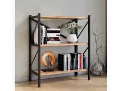 Sale Wood Metal Storage Stand Shelf Bookshelf Decoração Livros Stand Shelf Insasi 2 (carvalho de mel) Biblioteca
