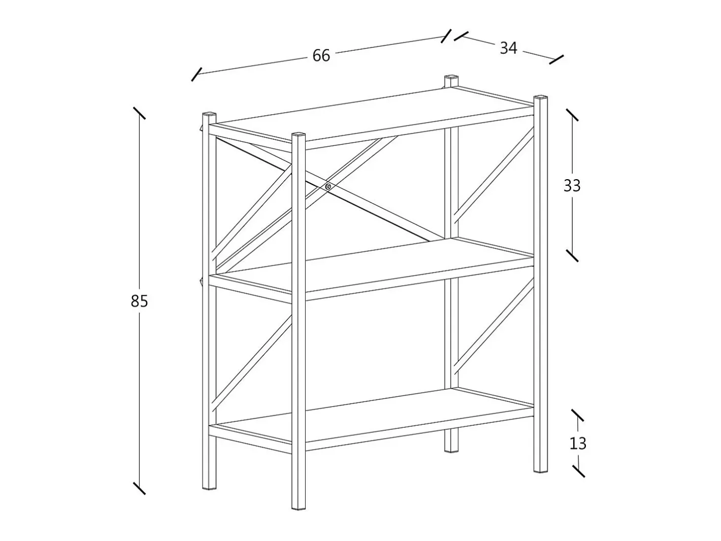 Sale Wood Metal Storage Stand Shelf Bookshelf Decoração Livros Stand Shelf Insasi 2 (carvalho de mel) Biblioteca