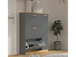 Wood Shelf Kipper Sapato Sapato Sapato Sapato Tipper 3 Flaps 1 Turning Door Halom L (Anthracite) Móvel De Arrumação|Sapateira