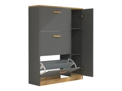 Wood Shelf Kipper Sapato Sapato Sapato Sapato Tipper 3 Flaps 1 Turning Door Halom L (Anthracite) Móvel De Arrumação|Sapateira