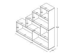 Wood Stand Stair Shelf Stepped Shelf Shelf Room Divider Bookshelf Dubila L (Sonoma Oak)^VCM Hot