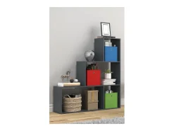 Wood Stand Stair Shelf Stepped Shelf Shelf Room Divider Bookshelf Dubila M (Anthracite)*VCM Best