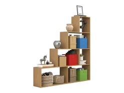 Wood Stand Stair Shelf Stepped Shelf Shelf Room Divider Bookshelf Dubila L (Beech)^VCM Sale