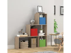 Wood Stand Stair Shelf Stepped Shelf Shelf Room Divider Bookshelf Dubila M (Sonoma Oak)*VCM New