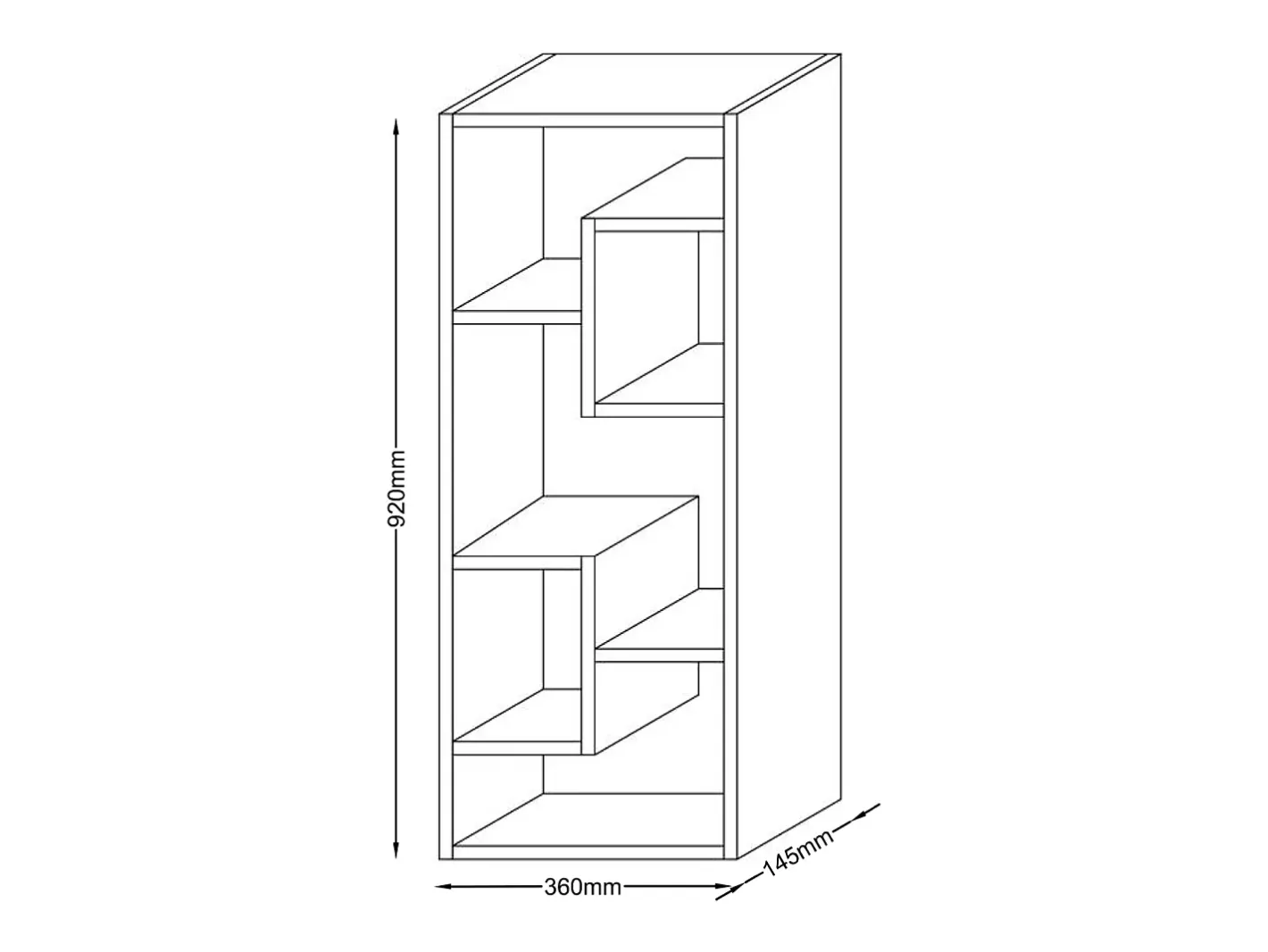 Wood Storage | Bookcase | Dimensões A. 92 x L. 36 x P. 15 cm | Prateleira de mídia | divisória de quarto chique | Prateleira de suporte - Vilo (Branco)*VCM Discount