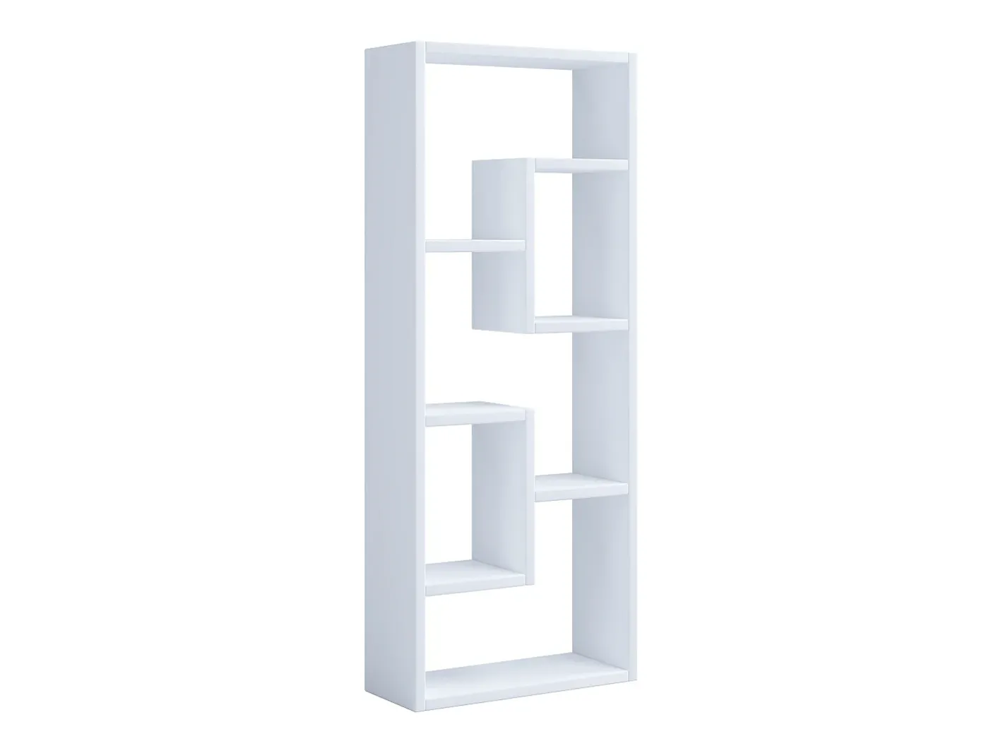 Wood Storage | Bookcase | Dimensões A. 92 x L. 36 x P. 15 cm | Prateleira de mídia | divisória de quarto chique | Prateleira de suporte - Vilo (Branco)*VCM Discount
