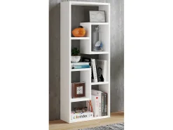 Wood Storage | Bookcase | Dimensões A. 92 x L. 36 x P. 15 cm | Prateleira de mídia | divisória de quarto chique | Prateleira de suporte - Vilo (Branco)*VCM Discount