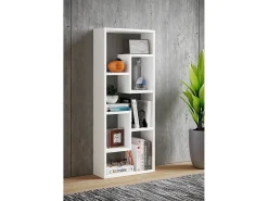 Wood Storage | Bookcase | Dimensões A. 92 x L. 36 x P. 15 cm | Prateleira de mídia | divisória de quarto chique | Prateleira de suporte - Vilo (Branco)*VCM Discount