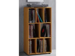 Wooden Record Shelf | Divisor de Sala | Dimensões A. 120 x L. 60 x P. 40 cm | Prateleira de Mídia - Schalino (Beech)*VCM Outlet