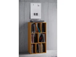 Wooden Record Shelf | Divisor de Sala | Dimensões A. 120 x L. 60 x P. 40 cm | Prateleira de Mídia - Schalino (Beech)*VCM Outlet