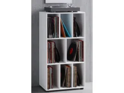 Wooden Record Shelf | Divisor de Sala | Dimensões A. 120 x L. 60 x P. 40 cm | Prateleira de Mídia - Schalino (Branco)^VCM Sale