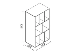 Wooden Record Shelf | Divisor de Sala | Dimensões A. 120 x L. 60 x P. 40 cm | Prateleira de Mídia - Schalino (Branco)^VCM Sale
