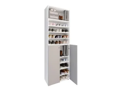 XL Madeira Grande Sapato Gabinete Prateleira Grandes Botas BoardFurniture Lona 10 Compartimentos (Branco / Cinza)^VCM Hot