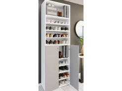 XL Madeira Grande Sapato Gabinete Prateleira Grandes Botas BoardFurniture Lona 10 Compartimentos (Branco / Cinza)^VCM Hot