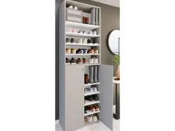 XL Madeira Grande Sapato Gabinete Prateleira Grandes Botas BoardFurniture Lona 10 Compartimentos (Cinza)^VCM Sale
