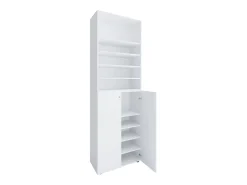 XL Madeira Grande Sapato Gabinete Prateleira Grandes Botas Móveis de Piso Lona 10 Compartimentos (Branco)^VCM Hot