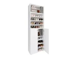 XL Madeira Grande Sapato Gabinete Prateleira Grandes Botas Móveis de Piso Lona 10 Compartimentos (Branco)^VCM Hot