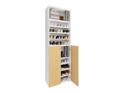 XL Madeira Grande Sapato Gabinete Prateleira Botas Grandes BoardFurniture Lona 10 compartimentos (Branco / Faia)^VCM Online