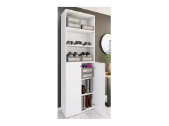 VCM Móvel De Arrumação|Sapateira*XL Madeira Grande Sapato Gabinete Prateleira Grandes Botas Piso Mobília Lona 6 Compartimentos (Branco) Multicor