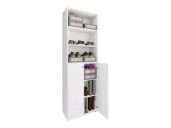 VCM Móvel De Arrumação|Sapateira*XL Madeira Grande Sapato Gabinete Prateleira Grandes Botas Piso Mobília Lona 6 Compartimentos (Branco) Multicor
