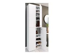 XL Madeira Grande Sapato Gabinete Prateleira Botas Grandes BoardFurniture Lona 10 Compartments Turning Doors (Branco)^VCM Sale