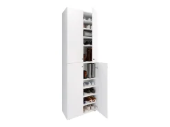XL Madeira Grande Sapato Gabinete Prateleira Botas Grandes BoardFurniture Lona 10 Compartments Turning Doors (Branco)^VCM Sale