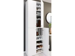 XL Madeira Grande Sapato Gabinete Prateleira Botas Grandes BoardFurniture Lona 10 Compartments Turning Doors (Branco)^VCM Sale