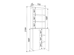 XL Madeira Grande Sapato Armário Sapato Rack Botas Grandes Mobiliário de Piso Lona 6 Compartimentos (Branco / Faia)*VCM New