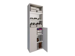 XL Madeira Grande Sapato Gabinete Prateleira Grandes Botas Móveis de Piso Lona 6 Compartimentos (Cinza)*VCM Outlet