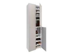 VCM Móvel De Arrumação|Sapateira*XL Madeira Grande Sapato Gabinete Prateleira Botas Grandes BoardFurniture Lona 10 Compartments Turning Doors (Branco / Cinza) Multicor