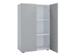 VCM Móvel De Arrumação|Sapateira*XL Madeira Grande Sapato Gabinete Prateleira Grandes Botas Móveis de Piso Lona 3 Compartimentos (Branco / Cinza) Multicor