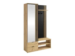 Vestiário com espelho e armazenamento - Natural e Preto - JANAKIA^Vente-unique Best