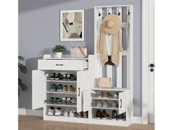 Vestiário moderno - com cabideiro e armários para sapatos - com ganchos e gaveta -*ModernLuxe Outlet