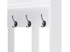 Vestuário de entrada moderno - com 4 ganchos, 2 portas e 1 gaveta - com banco e prateleiras abertas -^ModernLuxe Sale