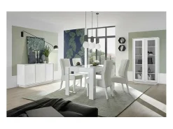 Clearance Vitrina 2 portas, coleção CREAM, cor branca laqueada brilhante. Vitrina