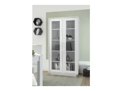 Clearance Vitrina 2 portas, coleção CREAM, cor branca laqueada brilhante. Vitrina
