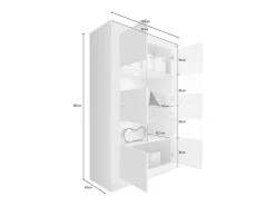 Vitrina 4 portas de vidro sem iluminação, coleção CISA, cor laqueado brilhante.*Meublorama Sale