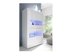 Vitrina 4 portas de vidro sem iluminação, coleção CISA, cor laqueado brilhante.*Meublorama Sale