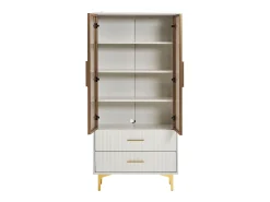 Clearance Vitrina com 2 portas de vidro - LEDs - 70 x 35 x 150cm - Aglomerado - Vitrina