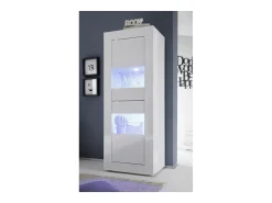 Vitrina com porta de vidro, coleção CISA, cor branca laqueada brilhante.*Meublorama Outlet