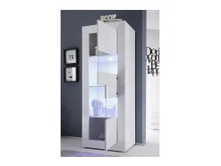 Vitrina com porta de vidro, coleção CISA, cor branca laqueada brilhante.*Meublorama Outlet