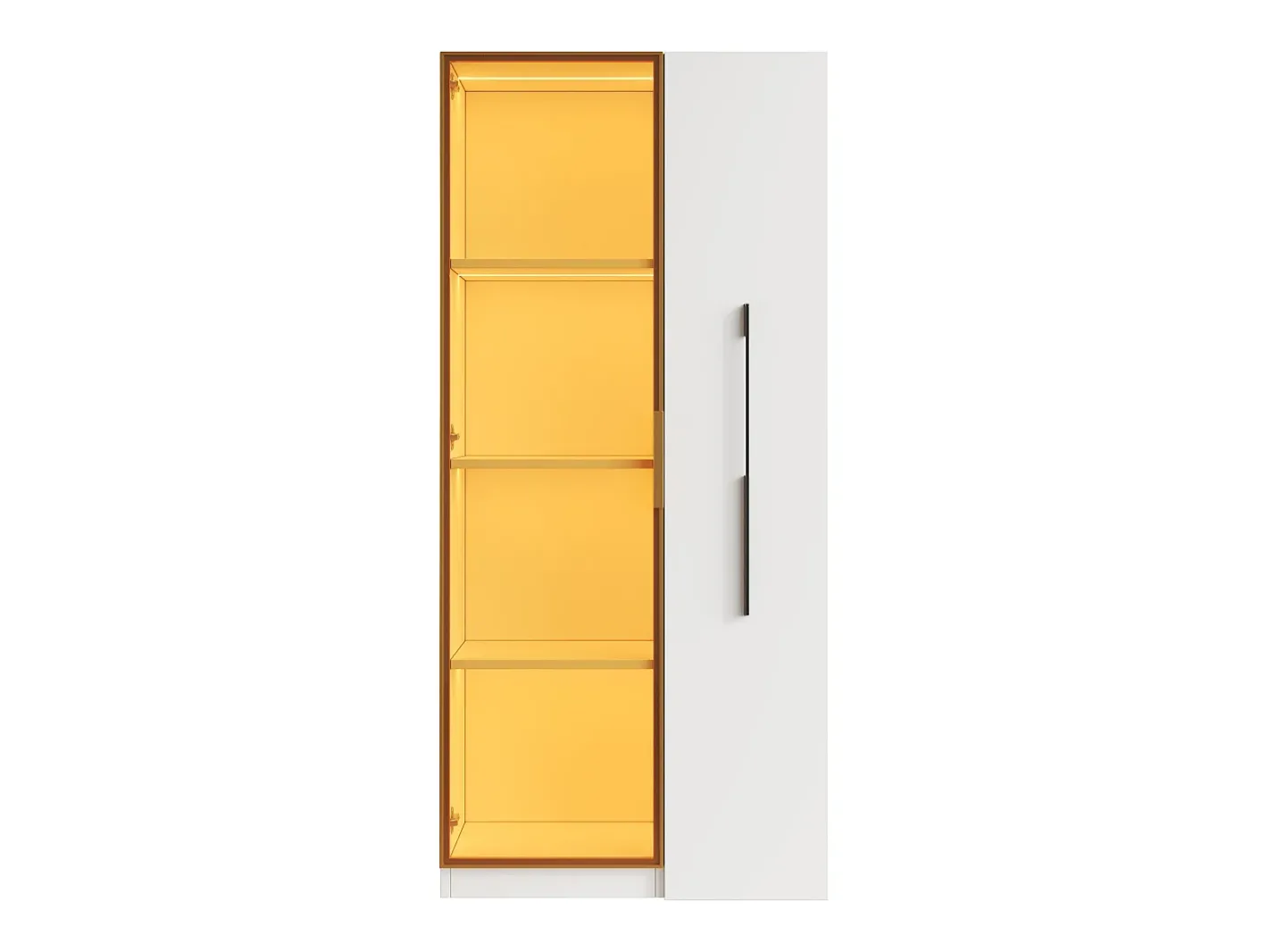 Online Vitrina con LED 70x40x160 cm - 1 porta de vidro e 1 gaveta lateral deslizante - Rodas - MDF + vidro - Vitrina