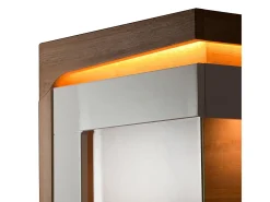 New Vitrina de 1 porta com abertura à esquerda, incluindo LED Teo White e Wood Vitrina