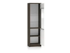 Vitrina de 1 porta Kaius em caxemira e madeira escura^Petits-Meubles New